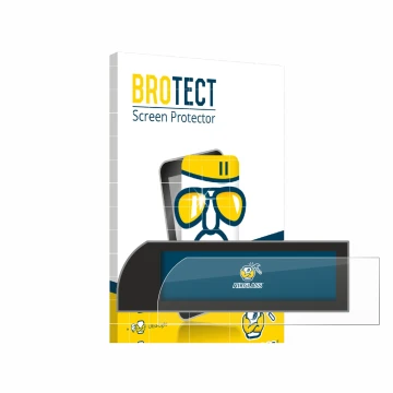 Front side of a product packaging with the brand logo BROTECT. Next to it is the device Porsche 911 Typ 992 right hand drive s