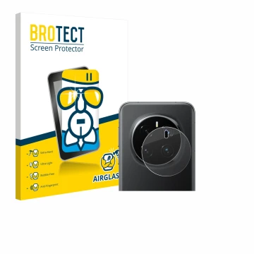 Front side of a product packaging with the brand logo BROTECT. Next to it is the device Honor Magic 7 Pro (ONLY Camera Lens) s