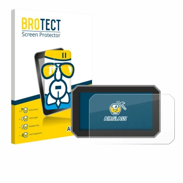 Front side of a product packaging with the brand logo BROTECT. Next to it is the device Honda Forza 2025 shown with the corres