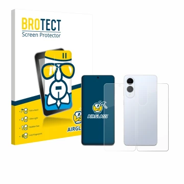 Front side of a product packaging with the brand logo BROTECT. Next to it is the device Samsung Galaxy S25 Edge (Front+Back) s