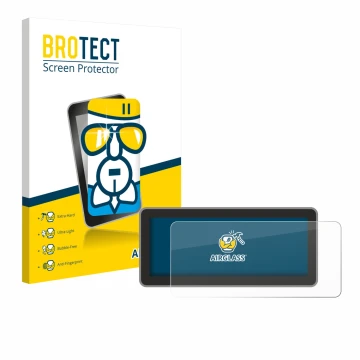Front side of a product packaging with the brand logo BROTECT. Next to it is the device Vantrue Nexus 4 Pro shown with the cor