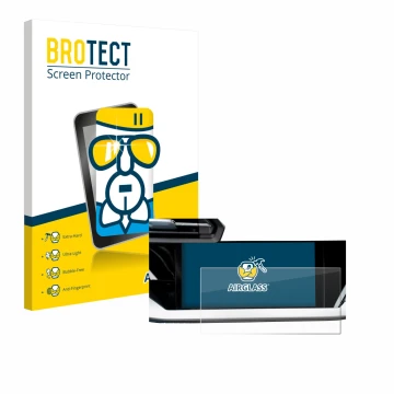 Front side of a product packaging with the brand logo BROTECT. Next to it is the device Audi A3 Sportback TFSI e Facelift MMI 