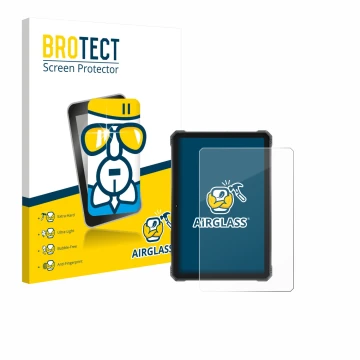 Front side of a product packaging with the brand logo BROTECT. Next to it is the device Hotwav R9 Plus shown with the correspo