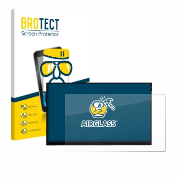 Front side of a product packaging with the brand logo BROTECT. Next to it is the device Verbatim PMT-15 shown with the corresp