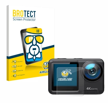 Front side of a product packaging with the brand logo BROTECT. Next to it is the device Wolfang GA420 shown with the correspon