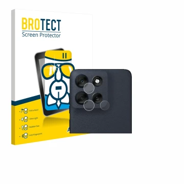 Front side of a product packaging with the brand logo BROTECT. Next to it is the device Motorola Moto G56 (ONLY Camera Lens) s