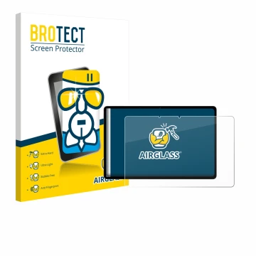 Front side of a product packaging with the brand logo BROTECT. Next to it is the device Oppo Pad SE shown with the correspondi