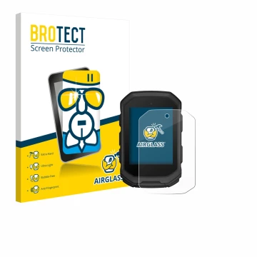 Front side of a product packaging with the brand logo BROTECT. Next to it is the device Garmin Edge MTB shown with the corresp