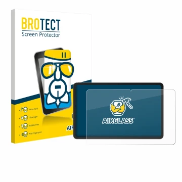 Front side of a product packaging with the brand logo BROTECT. Next to it is the device Doogee V Pad 12