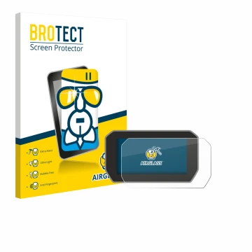 Front side of a product packaging with the brand logo BROTECT. Next to it is the device Ducati V4S 2021 Speedometer display sh