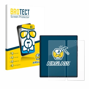 Front side of a product packaging with the brand logo BROTECT. Next to it is the device Samsung Galaxy Z Fold 7 (Inner display