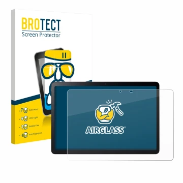 Front side of a product packaging with the brand logo BROTECT. Next to it is the device Acer Iconia V11 shown with the corresp