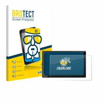 Front side of a product packaging with the brand logo BROTECT. Next to it is the device Carpuride V9 9