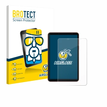 Front side of a product packaging with the brand logo BROTECT. Next to it is the device Blackview Zeno 1 8