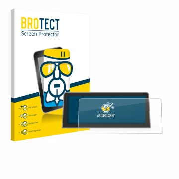 Front side of a product packaging with the brand logo BROTECT. Next to it is the device Roadtop BMW 1 Serie E81 E82 E87 E88 20