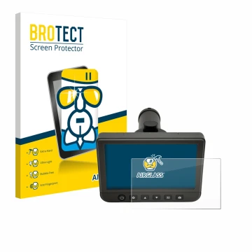 Front side of a product packaging with the brand logo BROTECT. Next to it is the device dnt DigiTele PRO shown with the corres