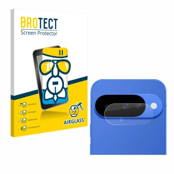 Front side of a product packaging with the brand logo BROTECT. Next to it is the device Google Pixel 10 (ONLY Camera Lens) sho