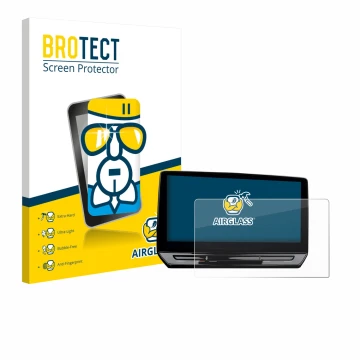 Front side of a product packaging with the brand logo BROTECT. Next to it is the device Cupra Leon Sportstourer VZ 12.9