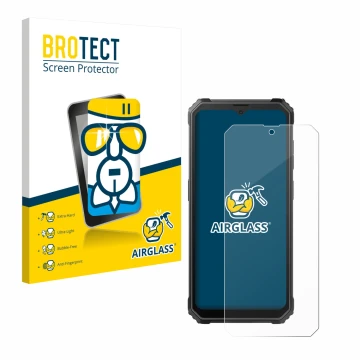 Front side of a product packaging with the brand logo BROTECT. Next to it is the device Blackview BV4800 SE shown with the cor