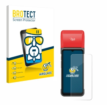 Front side of a product packaging with the brand logo BROTECT. Next to it is the device iMin Swift 2 Pro shown with the corres