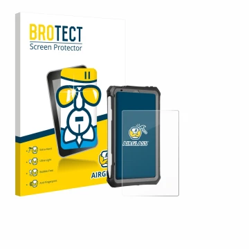 Front side of a product packaging with the brand logo BROTECT. Next to it is the device Apple iPad Mini 7 2024 (case-friendly)