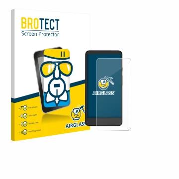 Front side of a product packaging with the brand logo BROTECT. Next to it is the device Xiaomi Moaan InkPalm Mini Plus 2 shown