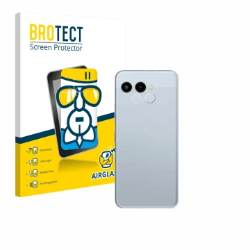 Front side of a product packaging with the brand logo BROTECT. Next to it is the device Telekom T Phone 3 (ONLY Camera Lens) s