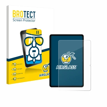 Front side of a product packaging with the brand logo BROTECT. Next to it is the device Xiaomi Redmi Pad 2 Pro shown with the 