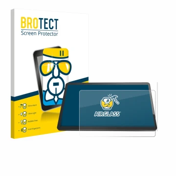 Front side of a product packaging with the brand logo BROTECT. Next to it is the device Elo TouchSystems 1504L 15