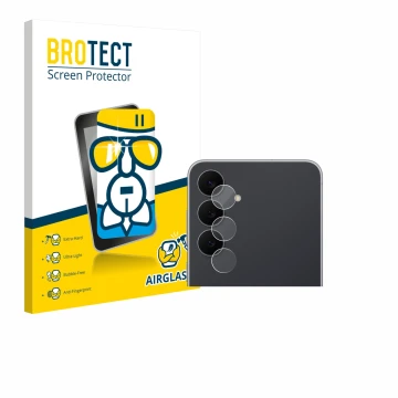 Front side of a product packaging with the brand logo BROTECT. Next to it is the device Samsung Galaxy S25 FE Enterprise Editi