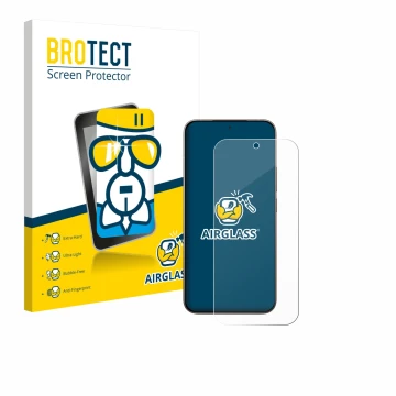 Front side of a product packaging with the brand logo BROTECT. Next to it is the device Xiaomi 17 shown with the corresponding
