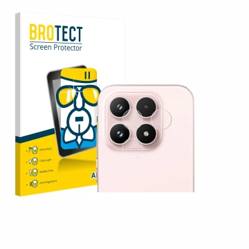 Front side of a product packaging with the brand logo BROTECT. Next to it is the device Xiaomi 17 (ONLY Camera Lens) shown wit