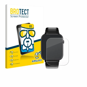 Front side of a product packaging with the brand logo BROTECT. Next to it is the device Oukitel V3 1.83