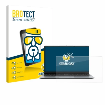Front side of a product packaging with the brand logo BROTECT. Next to it is the device Blackview Acebook 6 15.6