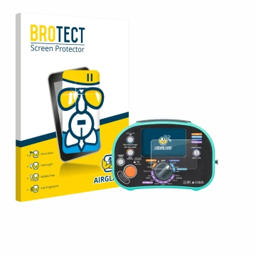Front side of a product packaging with the brand logo BROTECT. Next to it is the device Kewtech KT63DL shown with the correspo