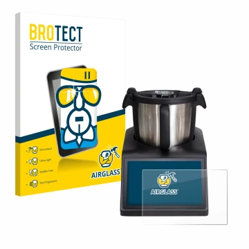 Front side of a product packaging with the brand logo BROTECT. Next to it is the device Ufesa TotalChef RK10 shown with the co