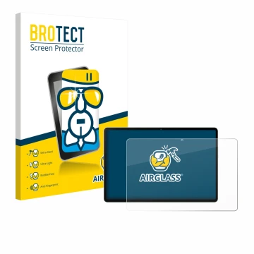 Front side of a product packaging with the brand logo BROTECT. Next to it is the device Black Shark Pad 6 shown with the corre