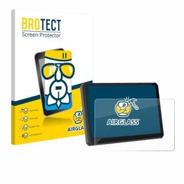 Front side of a product packaging with the brand logo BROTECT. Next to it is the device Carpuride W502BS Pro 5