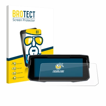 Front side of a product packaging with the brand logo BROTECT. Next to it is the device Sixwin P4 6.86