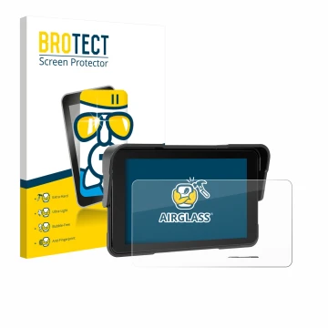 Front side of a product packaging with the brand logo BROTECT. Next to it is the device Sixwin P2 5