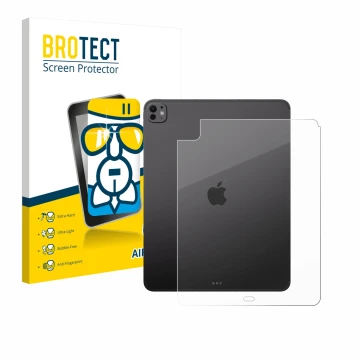 Front side of a product packaging with the brand logo BROTECT. Next to it is the device Apple iPad Pro 13
