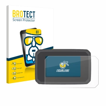Front side of a product packaging with the brand logo BROTECT. Next to it is the device Honda CB125R 2024 shown with the corre