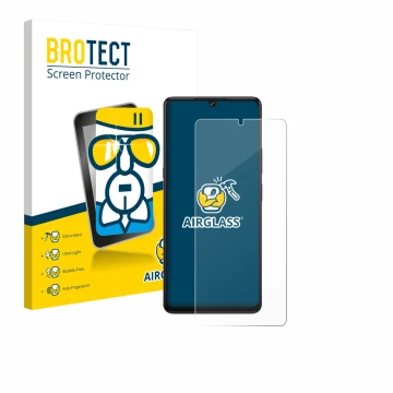 Front side of a product packaging with the brand logo BROTECT. Next to it is the device Cubot X100 shown with the correspondin