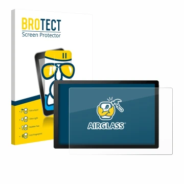 Front side of a product packaging with the brand logo BROTECT. Next to it is the device EcoFlow PowerInsight shown with the co