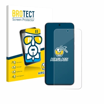 Front side of a product packaging with the brand logo BROTECT. Next to it is the device Vivo X300 shown with the corresponding