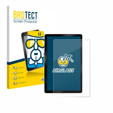 Front side of a product packaging with the brand logo BROTECT. Next to it is the device Yicty C108 10.1
