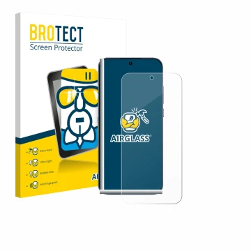 Front side of a product packaging with the brand logo BROTECT. Next to it is the device realme GT 8 Pro shown with the corresp