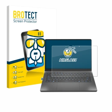 Front side of a product packaging with the brand logo BROTECT. Next to it is the device ASUS ROG Zephyrus G14 2025 GA403 shown