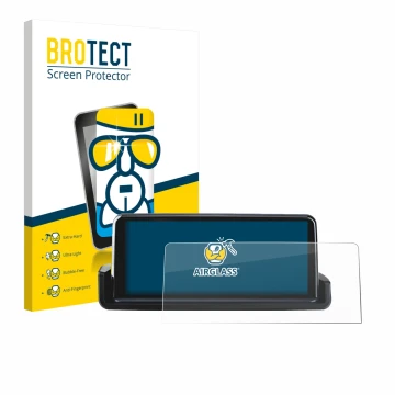 Front side of a product packaging with the brand logo BROTECT. Next to it is the device Junsun Carplay 10.25