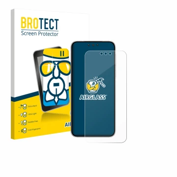 Front side of a product packaging with the brand logo BROTECT. Next to it is the device Huawei Mate 80 shown with the correspo